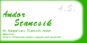 andor stancsik business card